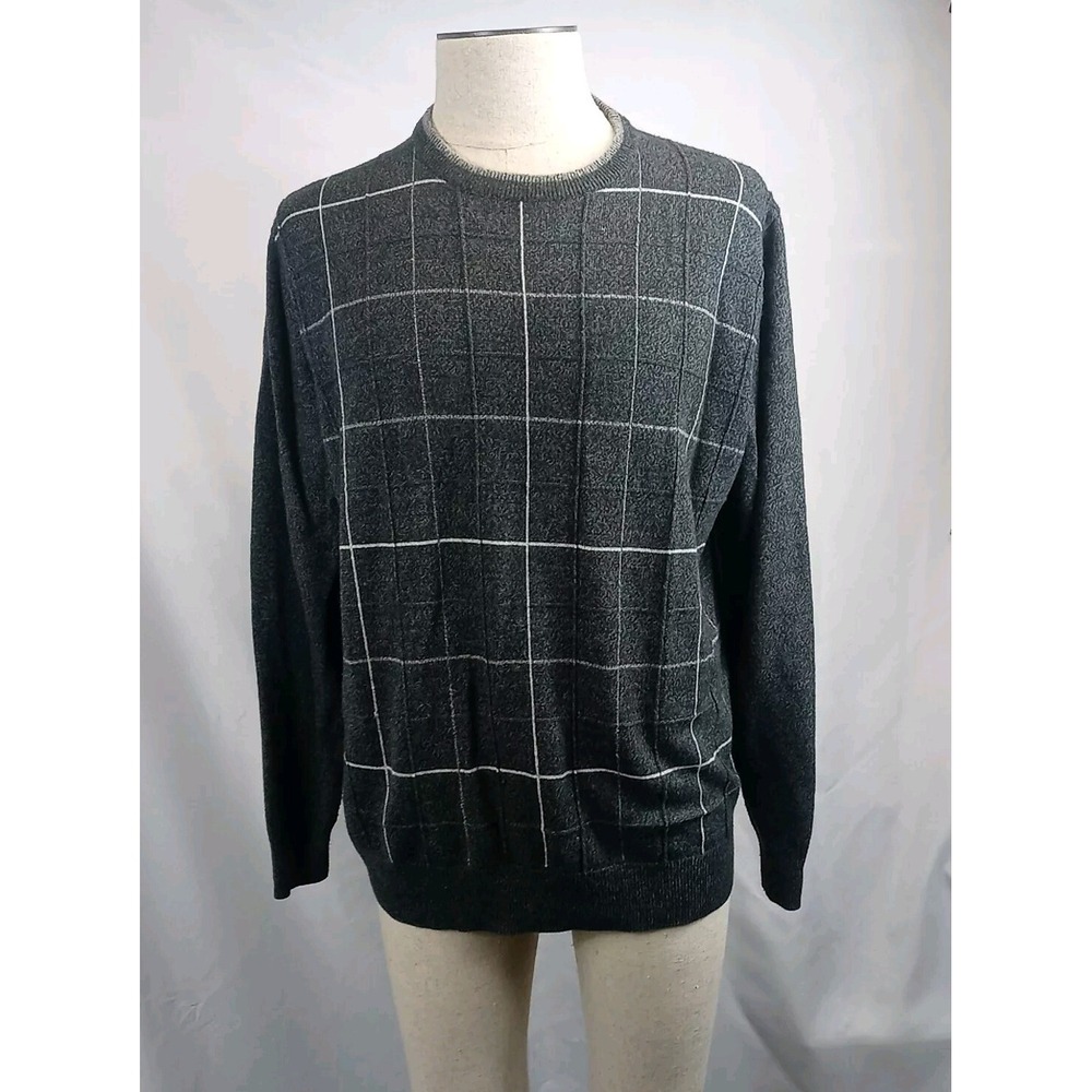 Vintage Dockers Sweater Men's Size Large Dark Gray Light Weight Sweater Pullover